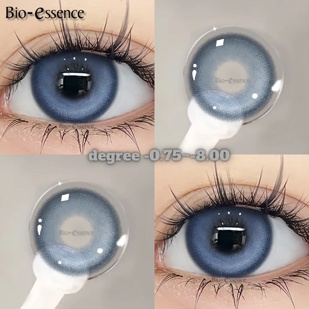 Bio-essence 1 pair Korean Lenses Colored Contact Lenses with Prescription Blue Myopia Lenses Korean Lenses High Quality Lenses