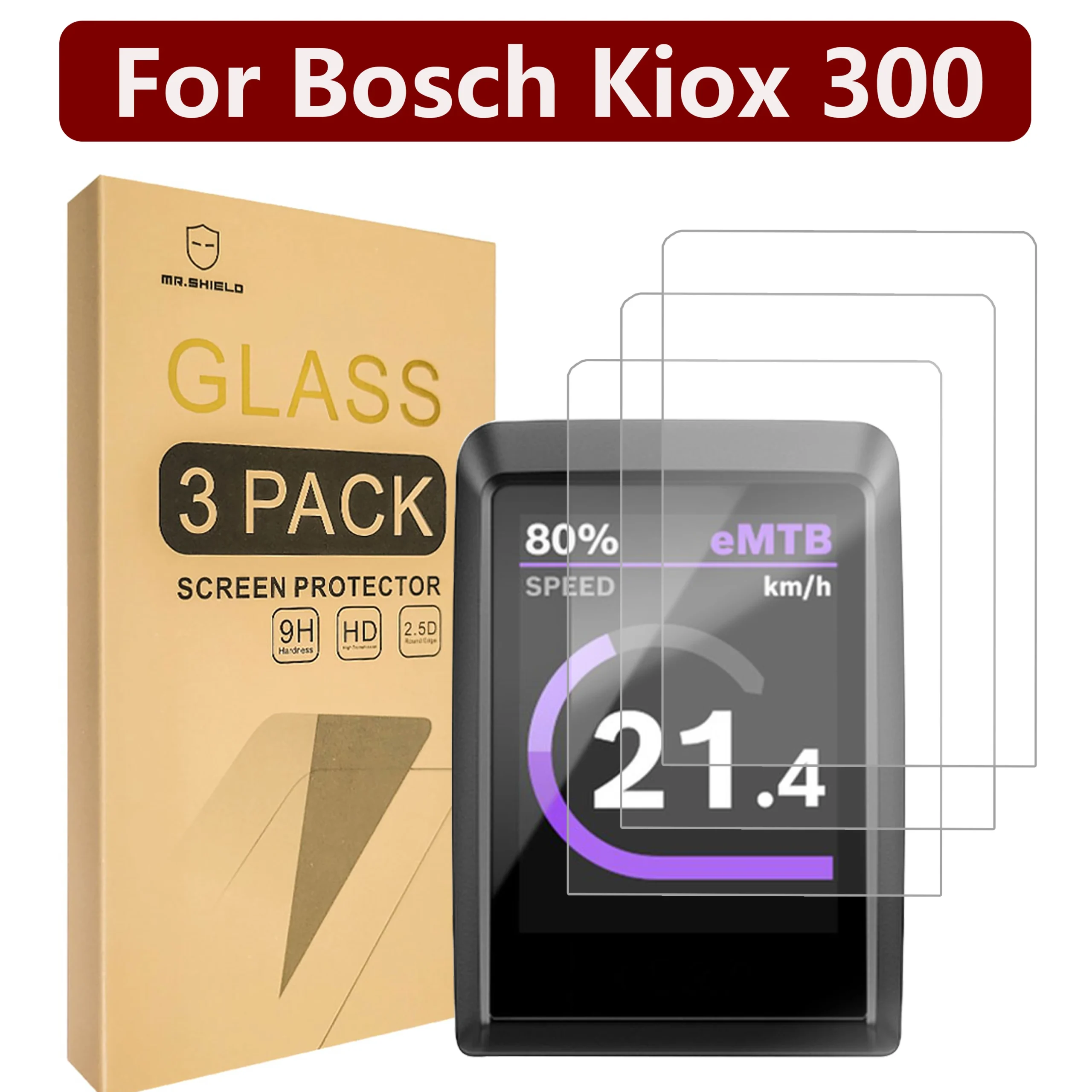 Mr.Shield Screen Protector compatible with Bosch Kiox 300 [Tempered Glass] [3-PACK] [Japan Glass with 9H Hardness]